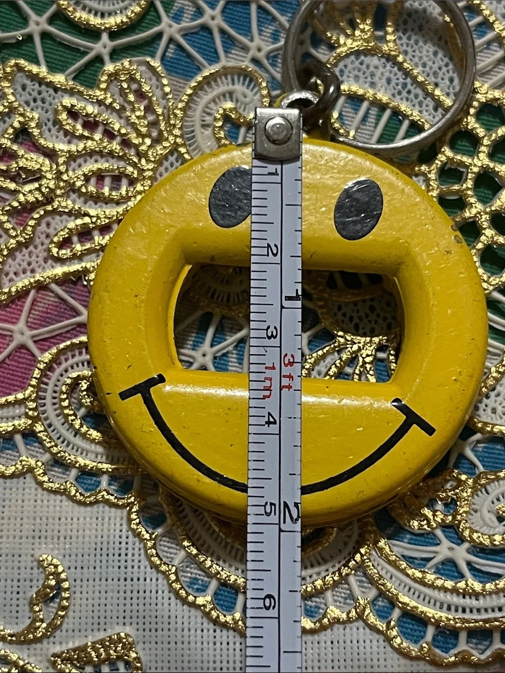 Yellow Smiley Face Keychain Bottle Opener - Men’s Key & Card Accessory